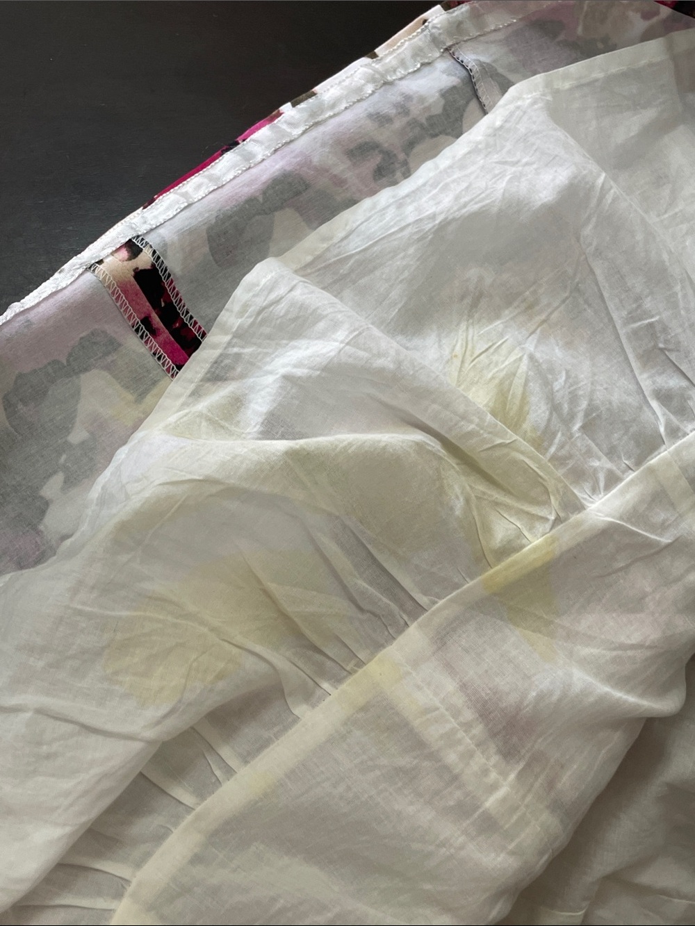 White House Black Market Size: 10 Cream Dress with Pink Floral Print w/ pockets - Picture 13 of 16